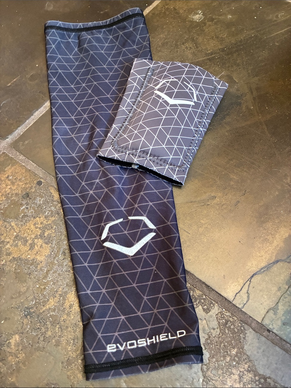 EvoShield Men's Black Geometric Arm Sleeve and Wrist Guard Set